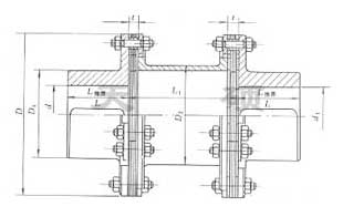 JMⅡJ型接中間軸型膜片聯軸器