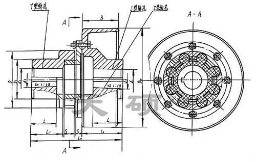 LMZ-Ⅱ(MLL-Ⅱ)型帶制動輪梅花形彈性聯軸器
